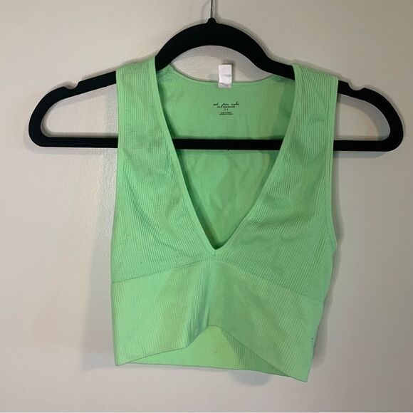 UO Out From Under Green Hailey Seamless Plunge Bra Top Size Small - Picture 2 of 7